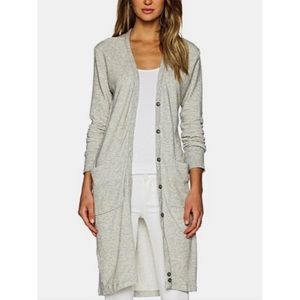 JAMES PERSE FEATHERWEIGHT STRIPED GRAY FRENCH TERRY-L  SZ3 in Perse-runs like M